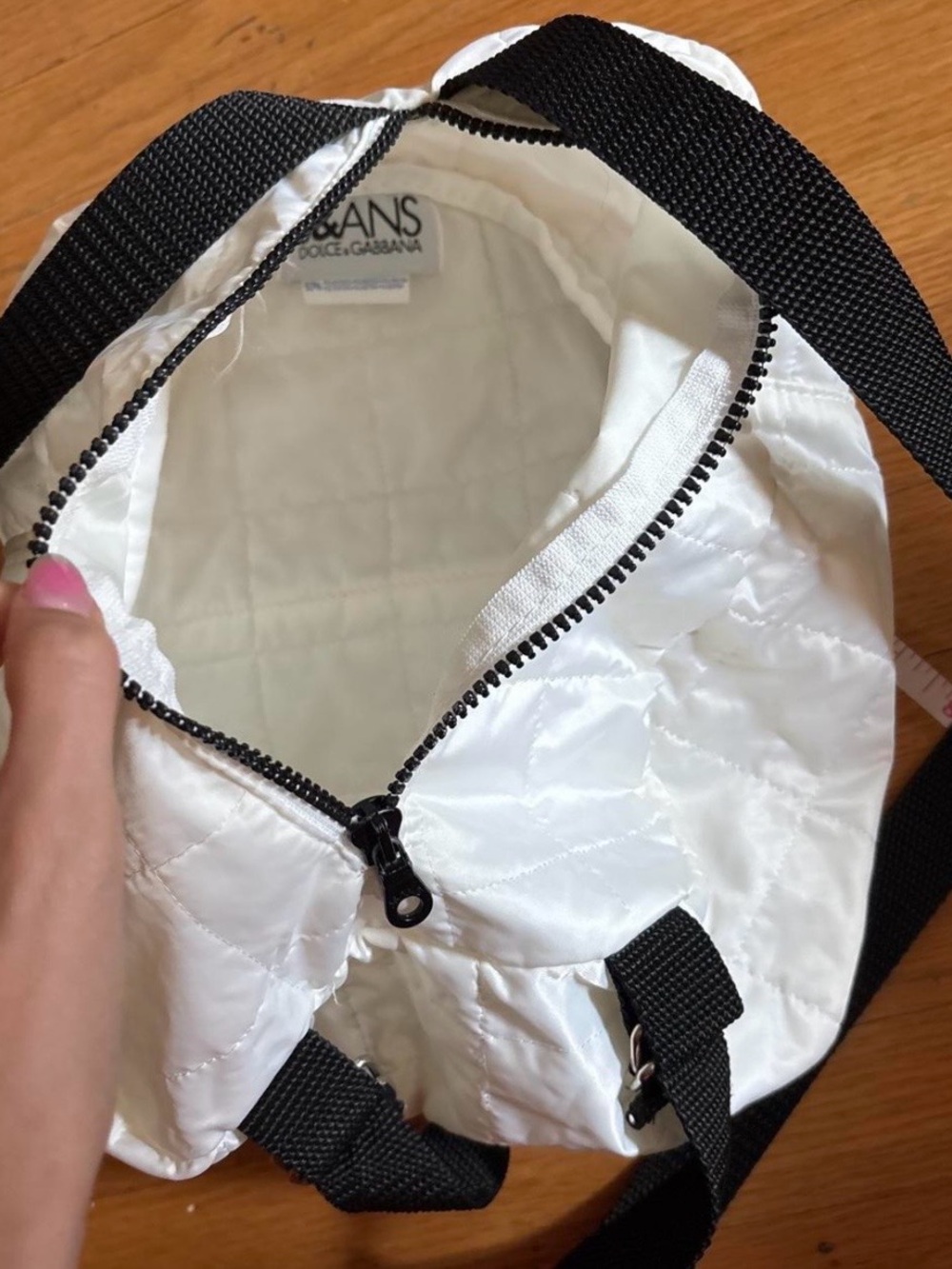 Dolce & Gabbana White Quilted J&ANS Men's Backpack with Black Straps - Picture 5 of 5